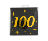 100 Jaar Servetten Zwart Goud 16st